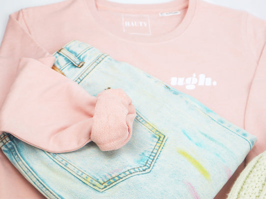 Ugh Crewneck Sweatshirt | Funny Sarcastic Sweatshirt | Organic Cotton | Baby Pink